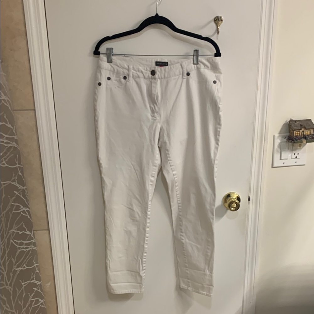 Vince Camuto White Denim Jeans in Sz 10 - Picture 1 of 11